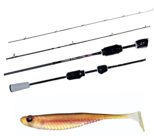 Insalt Finesse Explorer 1-2kg Spin Rod (2 Piece) ISFE56S + FREE Live Ops Plastics