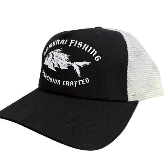 Samurai Black White Trucker Cap