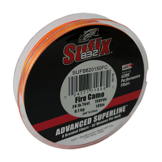 Sufix 832 Braid 150yds - Fire Camo