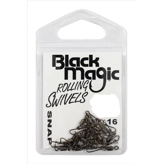 Black Magic Rolling Snap Swivels - Small Pack
