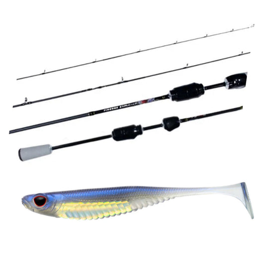 Insalt Finesse Explorer 1-2kg Spin Rod (2 Piece) ISFE56S + FREE Live Ops Plastics