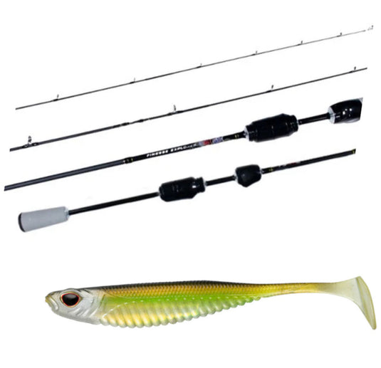 Insalt Finesse Explorer 1-2kg Spin Rod (2 Piece) ISFE63S + FREE Live Ops Plastics