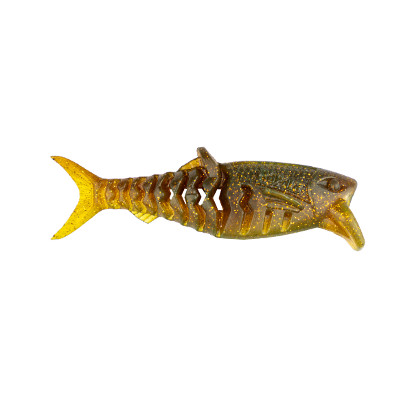 Load image into Gallery viewer, Rapala Crush City Plastics - Infiltrator 3" (6 Pack) [COL:Gold Fleck Motor Oil UV]
