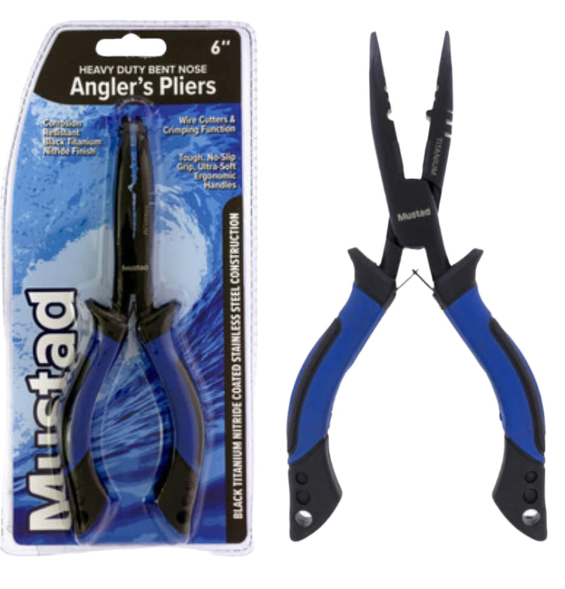 Load image into Gallery viewer, Mustad 6" HD Bent Nose Anglers Pliers

