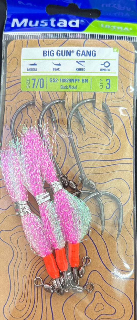 Mustad Big Gun 2 Hook Gang with Flasher GS2-10829NPF-BN [SIZ:6/0]