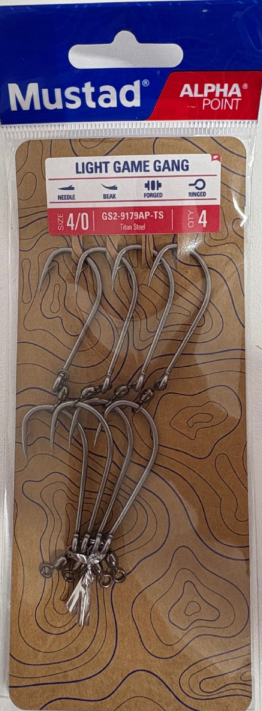 Mustad Light Game 2 Hook Gang GS2-9179AP-TS [SIZ:4/0]