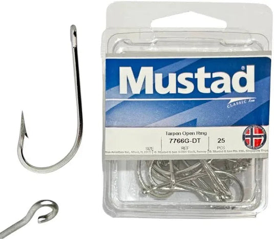 Mustad Tarpon Open Eye Hooks (25 Pack) 7766G-DT [SIZ:7/0]