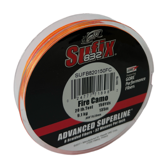 Sufix 832 Braid 150yds - Fire Camo [LIN:10lb]