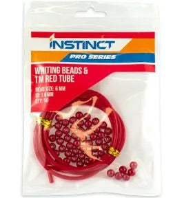 Instinct Pro Series Whiting 6mm Beads & 1m Red Tube