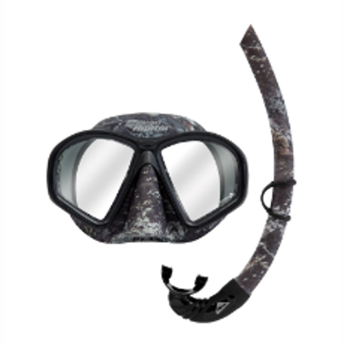 Ocean Hunter Phantom Camo Mask/Snorkel Set Mottled Black