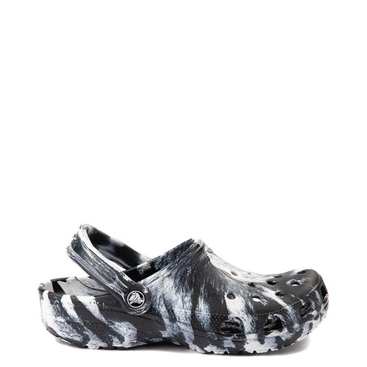 Crocs Classic Marbled Clog; White / Black, W6/M4 [SIZ:M4/W6]