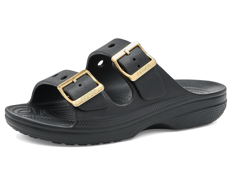 Load image into Gallery viewer, Crocs Saturday Sandal - Metallic Buckle (BLACK) [SIZ:W6]
