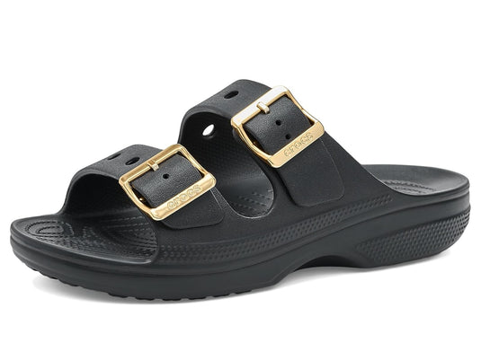 Crocs Saturday Sandal - Metallic Buckle (BLACK) [SIZ:W6]