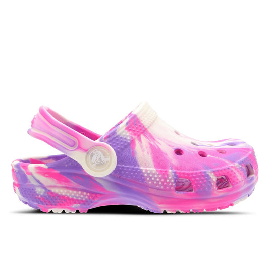 Crocs Glow Marbled Classic Clog Toddler - Pink Crush/Multi [TOD:C11]