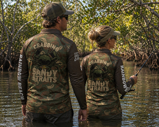 Tackle World Adult Crabbing Sandy Straits Jersey Camo [SIZ:XS]