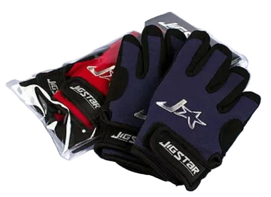 Jig Star Fishing Gloves [SIZ:Lge COL:Red Black]