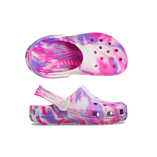 Crocs Classic Clog Kids - PINK CRUSH/MULTI [SIZ:J1]