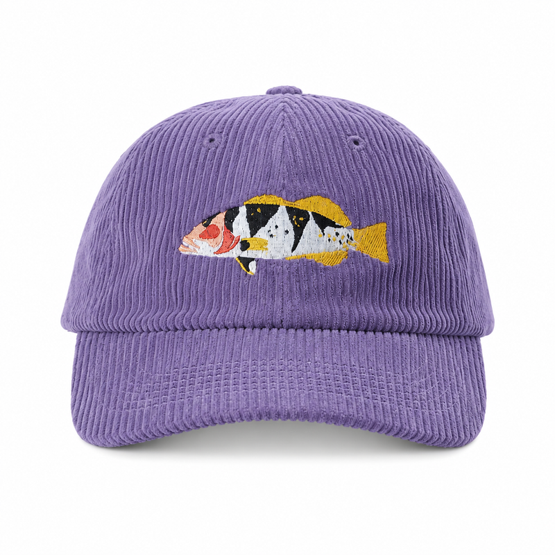 Load image into Gallery viewer, Reef Lagoon Corduroy Curved Brim Hat [COL:Royal Lilac STY:Footballer Coral Trout]
