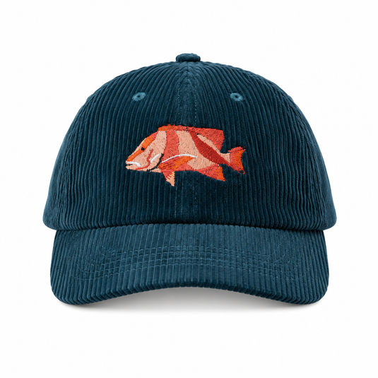 Reef Lagoon Corduroy Curved Brim Hat [COL:Atlantic STY:Red Emperor]