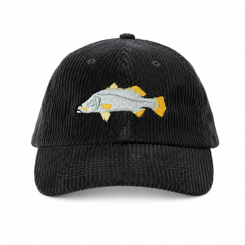 Load image into Gallery viewer, Reef Lagoon Corduroy Curved Brim Hat [COL:Charcoal STY:Barramundi]
