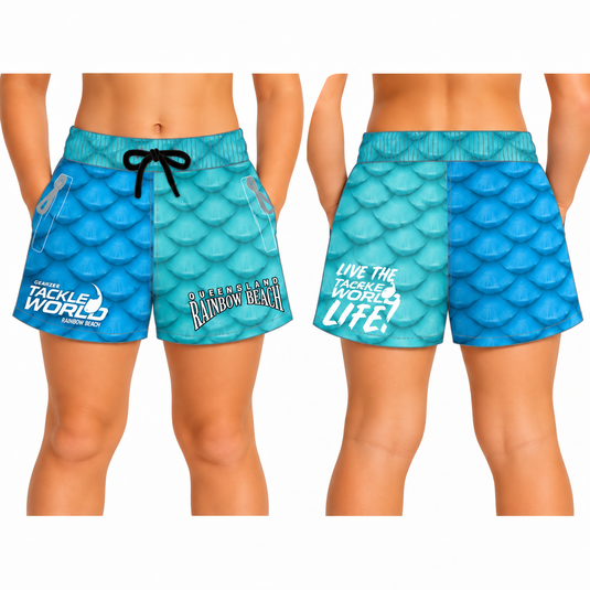 Footy Shorts Kids - TEAL SCALES [SIZ:K2]