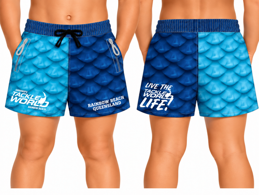 Footy Shorts Kids Blue Scales [SIZ:K2]