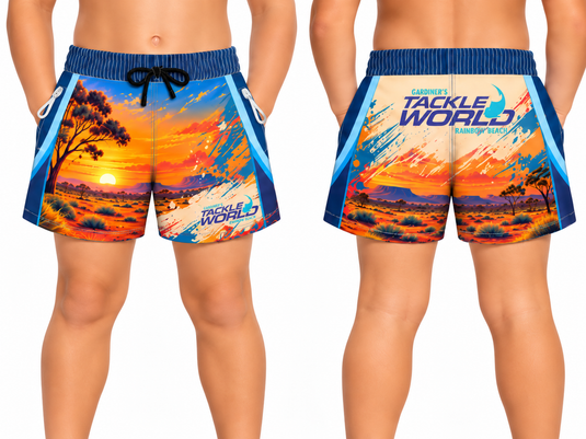 Footy Shorts Kids - OUTBACK SUNSET [SIZ:K2]
