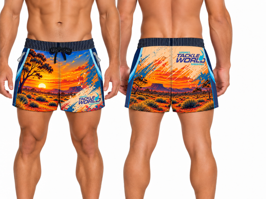 Footy Shorts Adult - OUTBACK SUNSET [SIZ:XS]