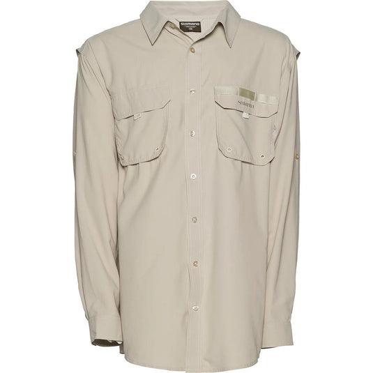 SHIMANO Mens Oatmeal Vented Fishing Shirt