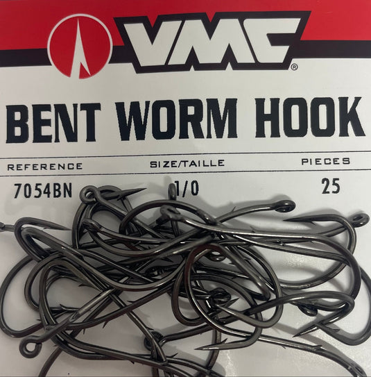 VMC 7054 Bent Worm Hook - 25 pack [SIZ:1]