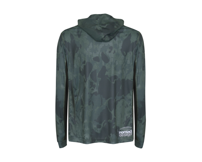 Load image into Gallery viewer, Nomad Hooded Tech Fishing Jersey - Forest Camo
