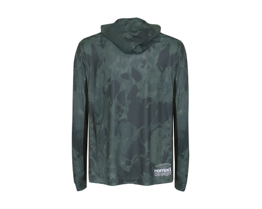 Nomad Hooded Tech Fishing Jersey - Forest Camo