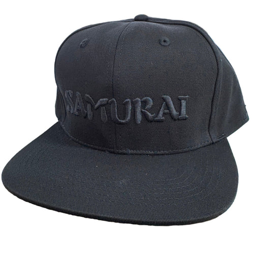 Samurai Black Flat Cap with Snap Back