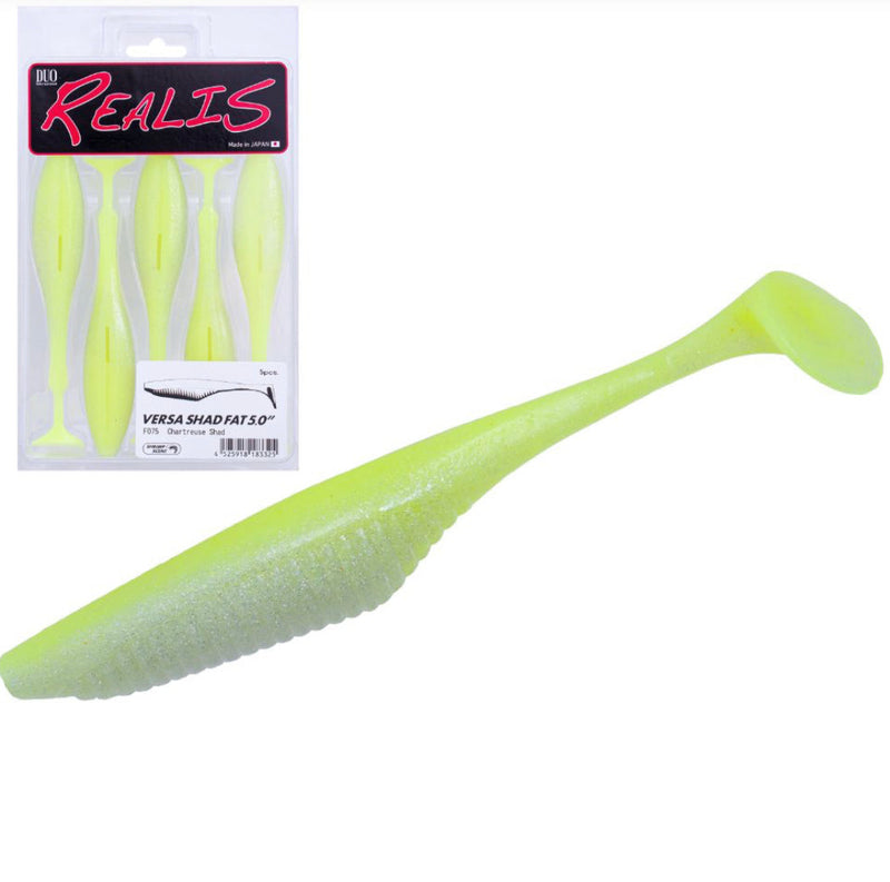 Load image into Gallery viewer, Duo Realis Versa Shad Fat 5.0" (5 Pack) [COL:Chartreuse Shad]
