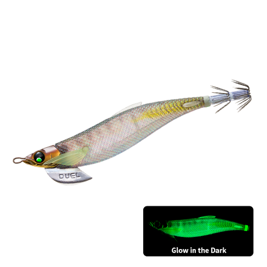 Duel Finplus Rungun Squid Jig 3.5 [COL:LRAJ- glow]