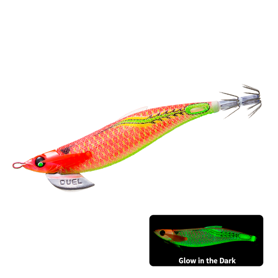 Load image into Gallery viewer, Duel Finplus Rungun Squid Jig 3.5 [COL:LBI- glow]
