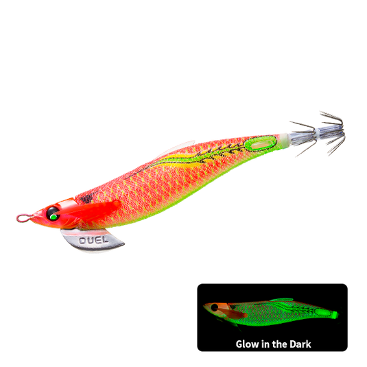 Duel Finplus Rungun Squid Jig 3.5 [COL:LBI- glow]
