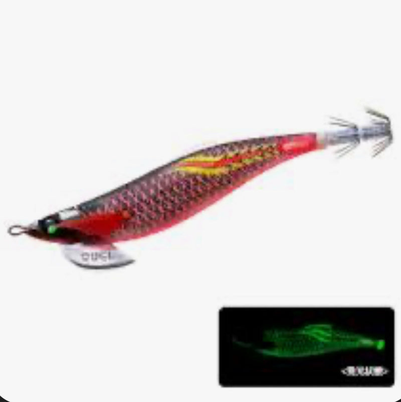 Load image into Gallery viewer, Duel Finplus Rungun Squid Jig 3.5 [COL:LBL- glow]
