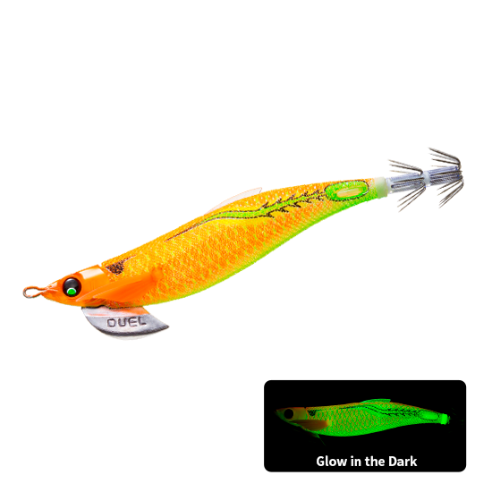 Load image into Gallery viewer, Duel Finplus Rungun Squid Jig 3.5 [COL:LOBI- glow]
