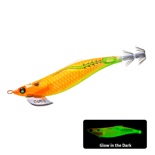 Duel Finplus Rungun Squid Jig 3.5 [COL:LOBI- glow]