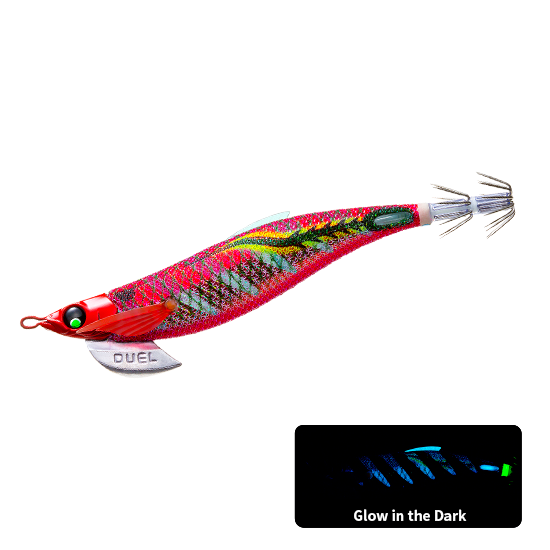 Load image into Gallery viewer, Duel Finplus Rungun Squid Jig 3.5 [COL:BLRR- blue glow]
