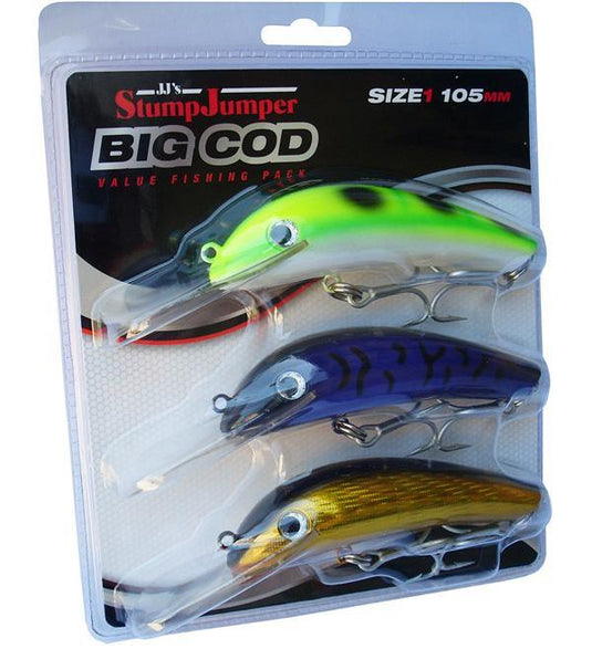 JJ’s Stump Jumper Big Cod Size 1 105mm (3pk)
