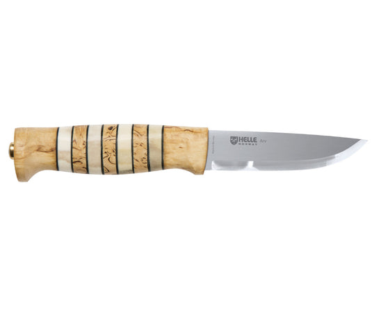 Helle Arv Triple Laminated Stainless Steel Fixed Blade - Birch/Staghorn Handle 87mm