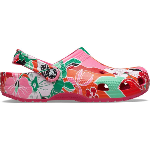 Crocs Classic Woodcut Floral Clog - Dragonfruit