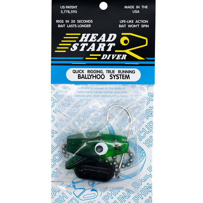 Load image into Gallery viewer, Head Start Ballyhoo System [COL:Green STY:Weighted Diver]
