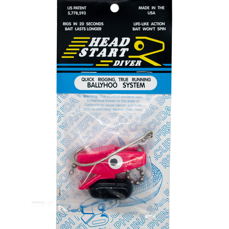 Load image into Gallery viewer, Head Start Ballyhoo System [COL:Hot Pink STY:Weighted Diver]
