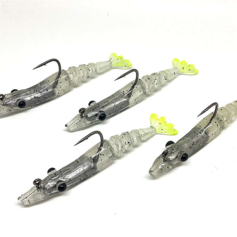 Load image into Gallery viewer, Marker 54 Prawnlets 2.5" (4 pack) [COL:Glide White/Chart Tail]
