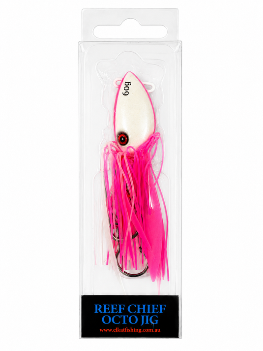 Elkat Reef Chief Octo Jig 60g [COL:Pink White]
