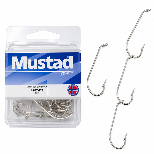 Mustad 4202-DT Open Eye Gang Hooks - 25 pack [SIZ:1/0]