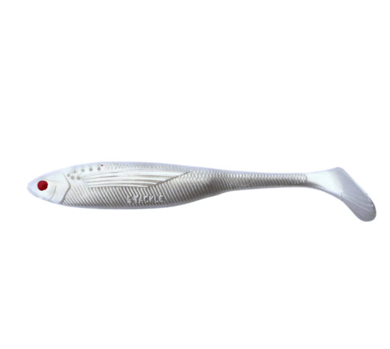Load image into Gallery viewer, S Tackle Rattle Minnow Paddle Tail 4" (5 Pack) [COL:White Ghost]
